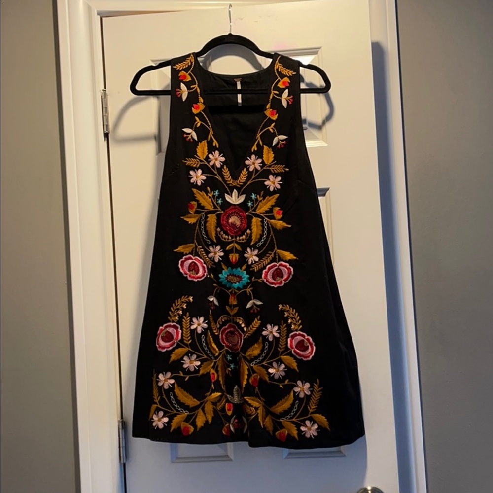 Black Dress With Hand-Embroidered Detailing